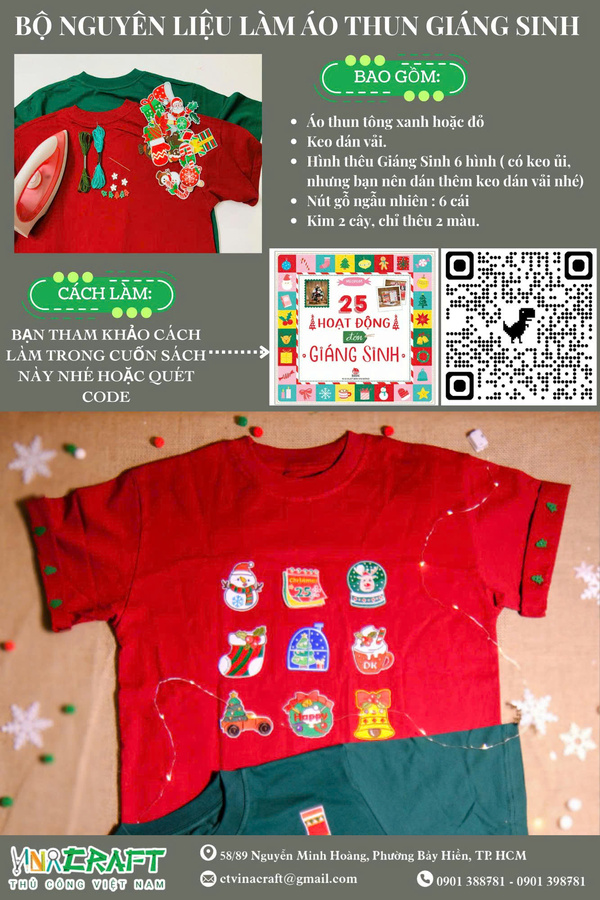 Bộ Nguyên Liệu Làm Áo Thun Giáng Sinh